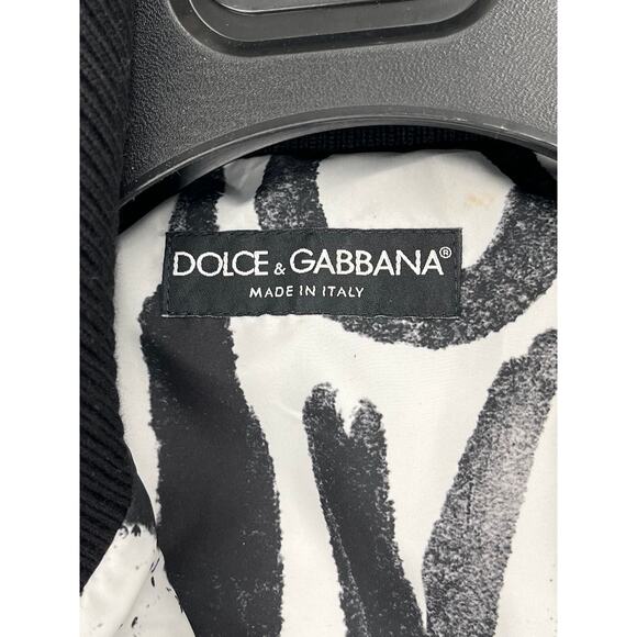NWT Dolce & Gabbana Black White Graffiti Logo Print Bomber Jacket IT 38 US XS - Picture 13 of 13